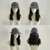 Gorra de béisbol de estilo nuevo de verano con peluca integrada, gorra de pico de pato simulada, sombrero versátil para la cabeza