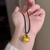 2023 Nuevo Popular Collar de Celebridad Cibernética Lujo Nicho Collar Ligero Avanzado Nuevo Dorado Pequeño Gordo Fu Cuentas de Transferencia Regalo