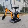 Excavadora Compacta de Orugas Diésel Tipo 18 para Excavación de Zanjas en Jardines y Huertos, Excavadora Pequeña para Uso Doméstico y Agrícola
