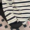 Camiseta Casual Listrada Color Block de Caimento Solto para Estudantes, Top Tendência de Manga Longa com Gola Redonda, Primavera 2026