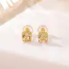 Brincos Yiluyin em Prata de Lei S925 Banhados a Ouro com Ametista e Citrino, Simples e Estilosos, Versáteis para o Dia a Dia, Brincos de Prata Facetados