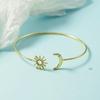 Festa Europa, América, Japão e Coreia do Sul Estilo Simples Pacote 18K Dourado Sol Lua Pulseira Fina Anel Joias Moda Feminina AliExpress