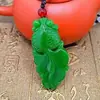 Colgante de Jaspe Imitación Hetian Jade Verde Espinaca Material de Mongolia Exterior Colgante de Joyería de Jade para Regalo de Apertura de Ventas Modelo de Transmisión en Vivo