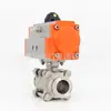 Válvula de Bola Neumática de Tres Piezas de Acero Inoxidable 304 de Instalación Rápida Q681F-16p Válvula de Cierre de Conexión Rápida con Abrazadera Sanitaria