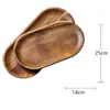 Bandeja de té estilo japonés de madera de acacia, bandeja para cafetería casera, portavasos rectangular, plato de madera, bandeja para frutas, dulces, pasteles
