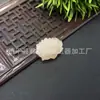 Colgante de Jade Fushan Natural, Colgante de Jade con Cierre de Seguridad de Jade de Agua Clara, Loto Rosa de Raíz de Loto, Hojas de Zorro de Nueve Colas, Ruyi