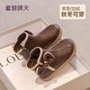 Botines Cortos para Niñas Estilo Otoño e Invierno 2026 Botines Pequeños para Niños Botas de Princesa para Bebé Forradas de Felpa Botas de Piel Zapatos de Algodón de Invierno