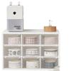 Jiugongge - Caja de almacenamiento multicapa, transparente, para escritorio, con cajón, para dormitorio, papelería, para estudiantes