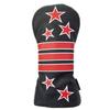 Funda de madera para palo de golf con raya de estrella de cinco puntas funda protectora para club No. 1 madera 3/No. 5 madera UT funda de palo de madera PU impermeable