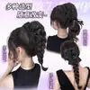 Trança de Peruca Rabo de Cavalo Feminino com Presilha Rabo de Cavalo Alto Cabelo Artificial Trança Redutora de Idade Meio Preso Trança Torcida Rabo de Cavalo