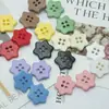 Botones de Estrella de Resina Coloridos de Cuatro Ojos Cosidos a Mano Botones de Estrella de Dibujos Animados para Niños para Abrigos y Suéteres Botones de Estrella de Cinco Puntas