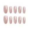 Nude com Tons de Rosa Olho de Gato Textura de Alta Qualidade Estilo Elegante e Delicado Estilo de Senhora Madura Realçador de Tez Unhas de Média Duração 30 Unhas Postiças
