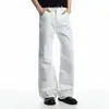 Comercio Exterior Estilo Americano Dobladillo Curvo Blanco 2026 Nuevos de Moda Retro Sueltos Rectos Pantalones Casuales Jeans de Pierna Ancha para Hombre