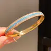 Pulseira com Fecho de Zircônia Banhada a Ouro 18K Real Padrão Flecha Moda Viagem Diária Sensação de Luxo Design com Senso de Design Joia