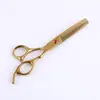 Tesoura de Cabeleireiro Aço Inoxidável 4Cr Tesoura Reta Tesoura Desbastadora Tesoura de Salão de Beleza 17cm Logo Personalizável Tesoura de Corte Revestida de Titânio