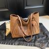 Bolso vintage de gran capacidad para otoño e invierno, bolso de hombro para mujer, bolso de mano de gamuza esmerilada.