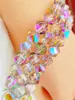 Al por mayor 6/8/10 mm Cuentas de cristal retorcidas cuentas sueltas diy vidrio galvanizado Pulsera AB viral accesorios para ropa y joyería