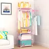 Cabide Simples Yaruifan Cabide de Chão com Montagem de Tubo de Aço Espessado, Rack de Armazenamento Moderno Minimalista