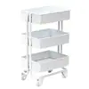 Adornos para Casa de Muñecas Carrito de Hierro Forjado Estante de Almacenamiento Carrito Móvil Artificial Estante de Almacenamiento de Piso Colorido