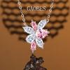 Hairui mismo estilo lujo ligero forma de pera flor brocado rosa plata de ley 925 colgante de moda exquisito elegante diamante collar