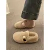 Zapatos de frijol frijol zapatos cálidos exteriores cobertura completa otoño invierno moda 2026 zapatos de algodón nuevos sin cordones felpa para mujer felpa negro