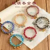 Pulsera de Vidrio Color Ceniza Estilo Templo Bestia Devoradora de Oro, Pulsera de Vidrio Multicolor, Pulsera del Palacio Auspicioso al por Mayor