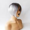 Peruca Feminina Cabelo Curto Europeu e Americano Comércio Exterior Fibra Química Adereço de Cabeça Feminino Preto Cinza Degradê Bobo Curto Liso Comércio Eletrônico Transfronteiriço Peruca