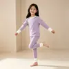 Conjunto de ropa interior térmica de otoño para niños, conjunto de top y pantalón de otoño para niños, ropa cómoda sin costuras, conjunto de pijama de bebé para niñas