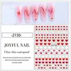 Adesivos de Nail Art Verão Cor Contrastante Coração Adesivos 3D Franceses Adesivos Fofos em Formato de Coração para Unhas Atacado com Suporte Adesivo