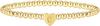 Pulsera de moda para mujer de oro con amor, 26 letras, pulsera de cuentas de oro de 14K, iniciales en forma de corazón, accesorios de joyería elásticos