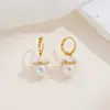 Brincos de Flor Chanel com Pérolas 2023 Nova Moda Super Fada Argola de Orelha Meninas Nicho High-end Elegante Brincos Elegantes