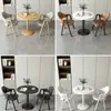 Mesa y Sillas Pequeñas Redondas Modernas Simples para Recepción, Negociación, Comedor de Cafetería de Té de Leche y Balcón
