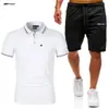 Conjunto de Shorts e Camiseta Manga Curta Masculino de Verão Novo Esportivo Casual Conjunto de Calça e Camisa POLO Em Estoque