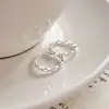 Anillo Ovalado Irregular Hueco de Plata de Ley S925, Diseño Simple Apilable para Estudiantes en Japón y Corea, Anillo Abierto Ajustable
