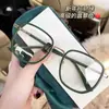 Recomendaciones de Xiaohongshu: Gafas Frescas y Sencillas Anti Luz Azul para Estudiantes, Gafas Lisas Retro de Montura Grande para Mujer, Estilo Coreano H