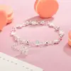Pulsera de Mariposa Flor de Durazno, Pulsera Exquisita de Lujo Ligero Nicho para Mujeres, Accesorio de Mano Versátil Fresco Simple para el Día a Día 2025