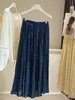Falda Midi Floral Suave y Dulce para Mujer, Nuevo Estilo Holgado Primavera/Verano, Cubre Caderas, Adelgazante, Adecuada para Figuras Pequeñas, Falda de Paraguas Línea A