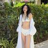 Traje de Banho Estilo Celebridade da Internet Feminino Verão Novo Biquíni Cortado Sexy Push-Up para Seios Pequenos Roupa de Banho para Ilha Surfe Roupa de Banho para Menina