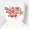 Atacado transfronteiriço vaso sanitário tampa de vaso sanitário à prova d'água removível autoadesivo personalidade criativa planta flor adesivos para vaso sanitário