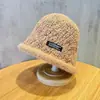 Chapéu de Pescador de Lã Infantil, Estilo Outono e Inverno, Chapéu Bucket de Tricô para Meninas, Chapéu Quente Espesso para Bebê com Decoração de Flor Fofa