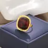 Anillo Abierto de Moda Retro Transfronterizo Personalidad Diamantes de Colores Incrustados Diseño Ins Europeo y Americano Anillo Ojo de Gato para Mujer
