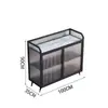 Aparador de Lujo Ligero, Gabinete Moderno Minimalista de Hierro y Vidrio, Barra de Cocina, Estante de Almacenamiento para Apartamentos Pequeños y Medianos