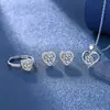 Amazon Comercio Exterior Azul Rojo Amarillo Verde Morado Blanco Piedra Preciosa Zirconia Conjunto de Collar Anillo Pendientes para Mujer