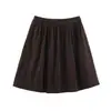 Ins estilo europeo y americano transfronterizo 2026 nueva moda elegante falda midi de color liso con cintura elástica y bolsillos para mujer de oficina retro