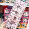 Grampo de Cabelo Infantil Flor de Tecido Xadrez Bolinhas Laço de Diamante Rosa Brilhante Presilha Doce para Cabelo de Menininha