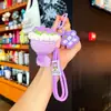 Llavero de Ramo de Flores de Ganchillo Hecho a Mano al por Mayor, Regalo Práctico para el Día del Maestro, Colgante para Bolso