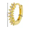 Aretes Elegantes Europeos y Americanos Joyería para Perforaciones Moda para Mujer Aretes Simples de una Sola Fila Aretes Redondos de Micro Zircón con Hebilla para la Oreja