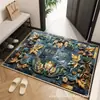 Felpudo Retro Estilo Europeo para Entrada, Alfombra de Terciopelo de Cristal para el Vestíbulo, Absorbente de Agua, Antideslizante, Resistente a la Suciedad, Felpudo para la Entrada, Felpudo para el Hogar