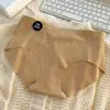 Sistema de Color Morandi de Verano Ropa Interior Femenina de Cintura Media Sin Costuras Femenina Proteína de Seda de Morera 7A Antibacteriana Calzones para Adolescente