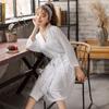 Bata de Noche Estilo Coreano para Celebridades de Internet para Mujer, Bata de Baño Waffle Delgada Transpirable de Verano, Ropa de Dormir para Mujer, Bata de Baño para Spa Sauna, Absorbente